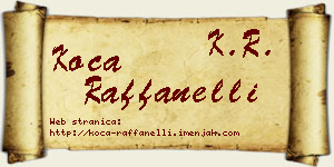Koča Raffanelli vizit kartica